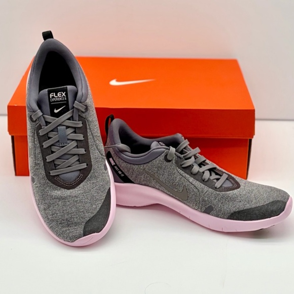 Nike Women's Gray & Pink Flex Running Shoes Size 8